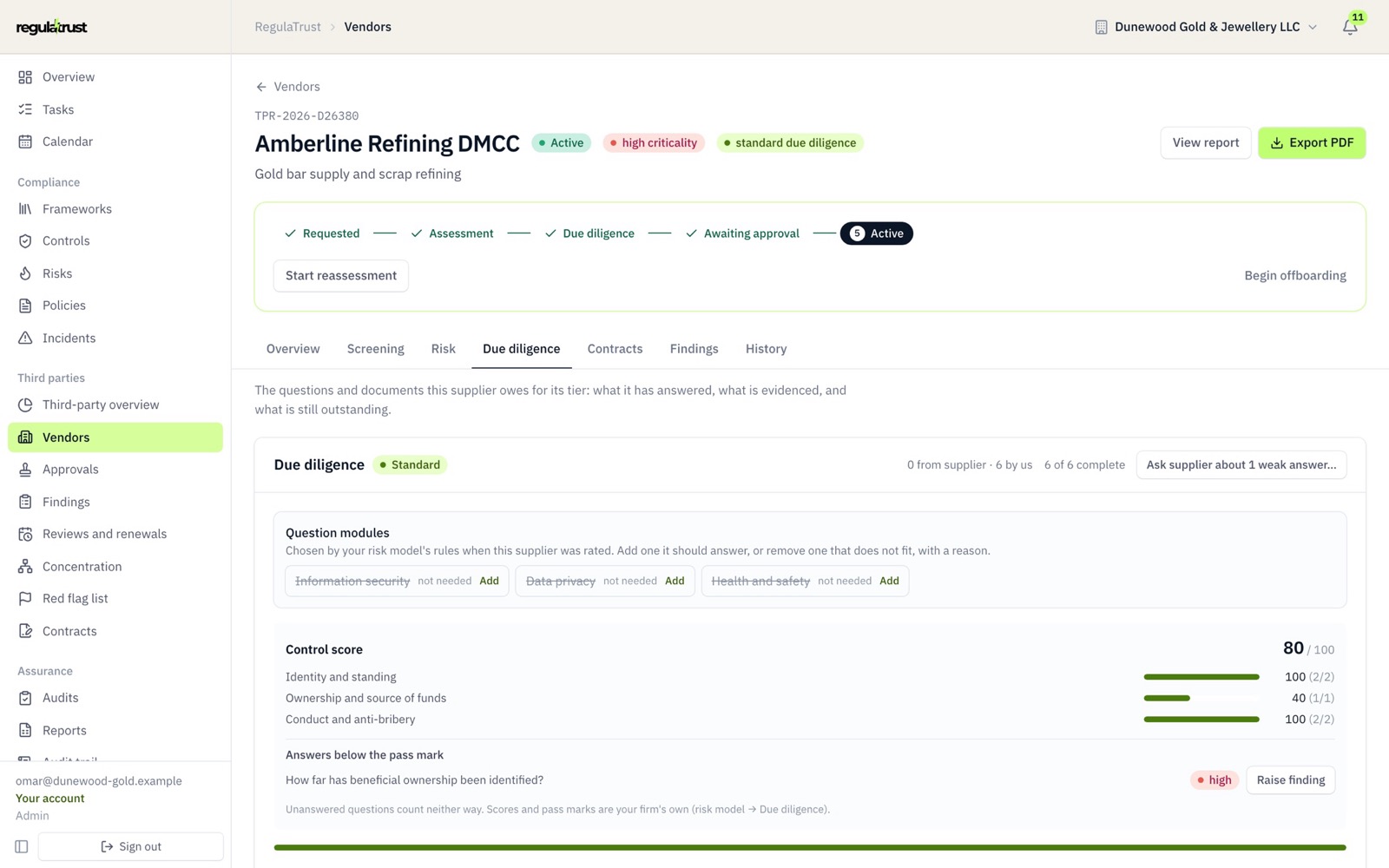 The refinery: high criticality, full due diligence
